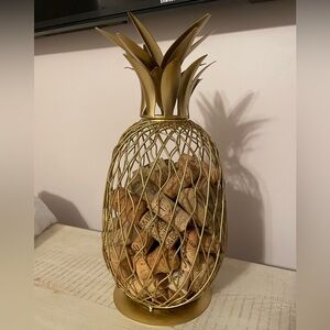 Gold Pineapple Wine Cork Holder